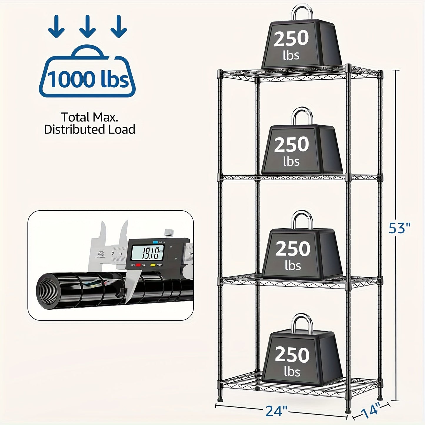 Metal Storage Shelving Unit Heavy Duty Adjustable 4 5 Tier Steel Shelf Rack for Garage Kitchen Pantry Workshop Black Chrome MZG