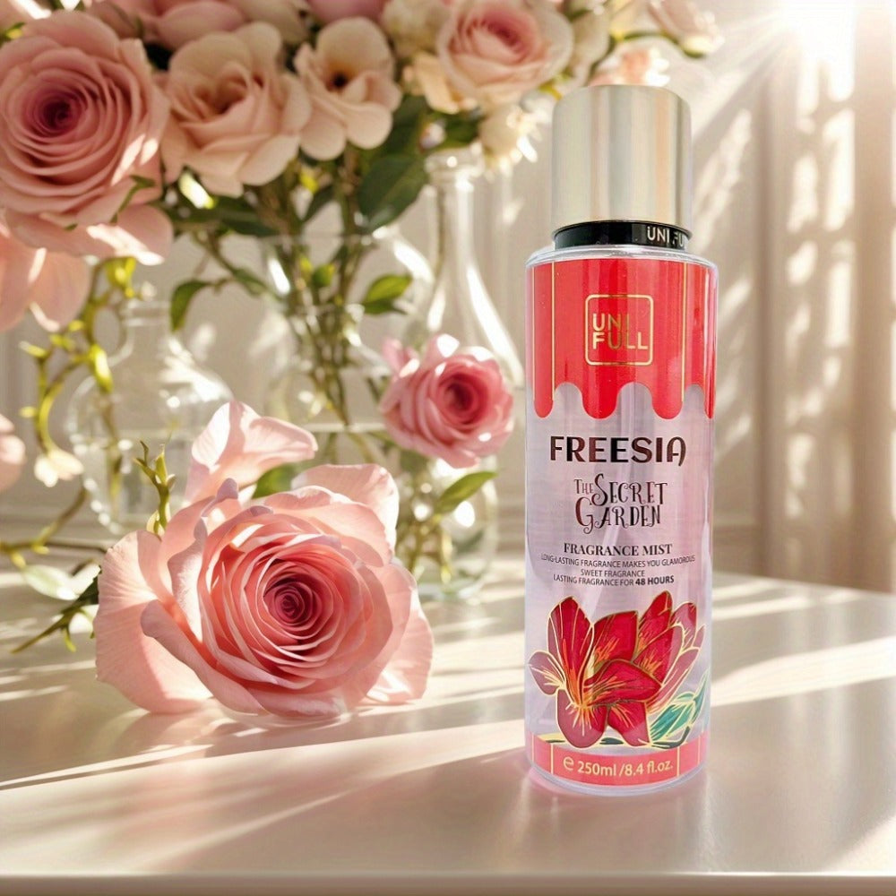 UNIFULL Fragrance Body Mist, 250ml Spray Bottle with Gold-Tone Cap in Twelve Floral and Fruit Scents
