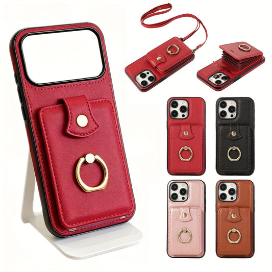 Phone Case RFID-Blocking Wallet with 2–3 Card Holder, Fold-Out Kickstand and Magnetic Charging for Select iPhones
