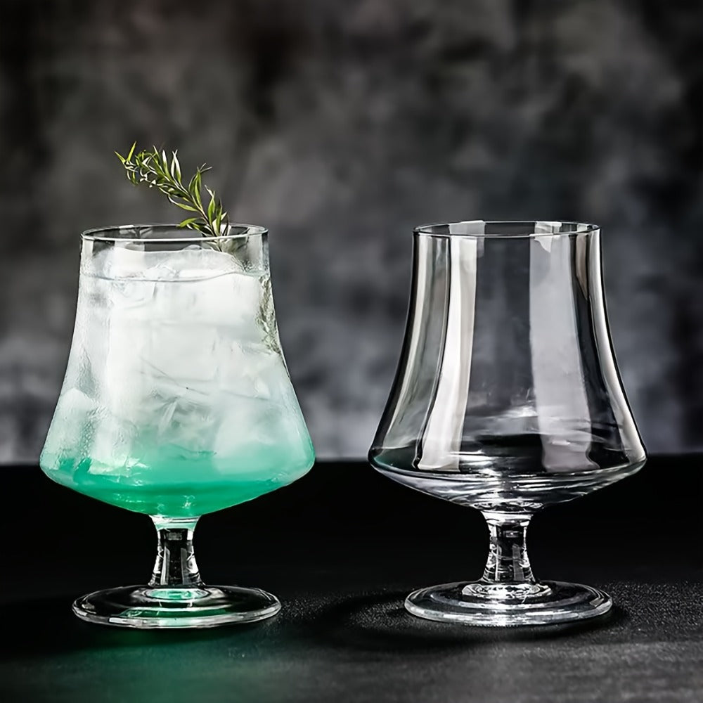 Four-Piece Short-Stem Cocktail Glass Set with Flared Clear Bowls and Rounded Bases for Home Bar Service