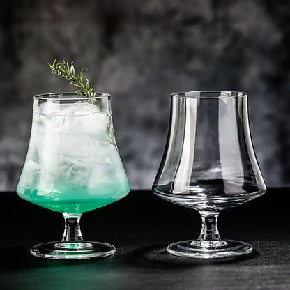 Four-Piece Short-Stem Cocktail Glass Set with Flared Clear Bowls and Rounded Bases for Home Bar Service