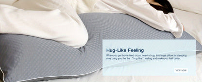 Adjustable Shredded Foam Body Pillow, 20 x 54 Inches, Split-Color Cover in White or Grey for Adult Beds