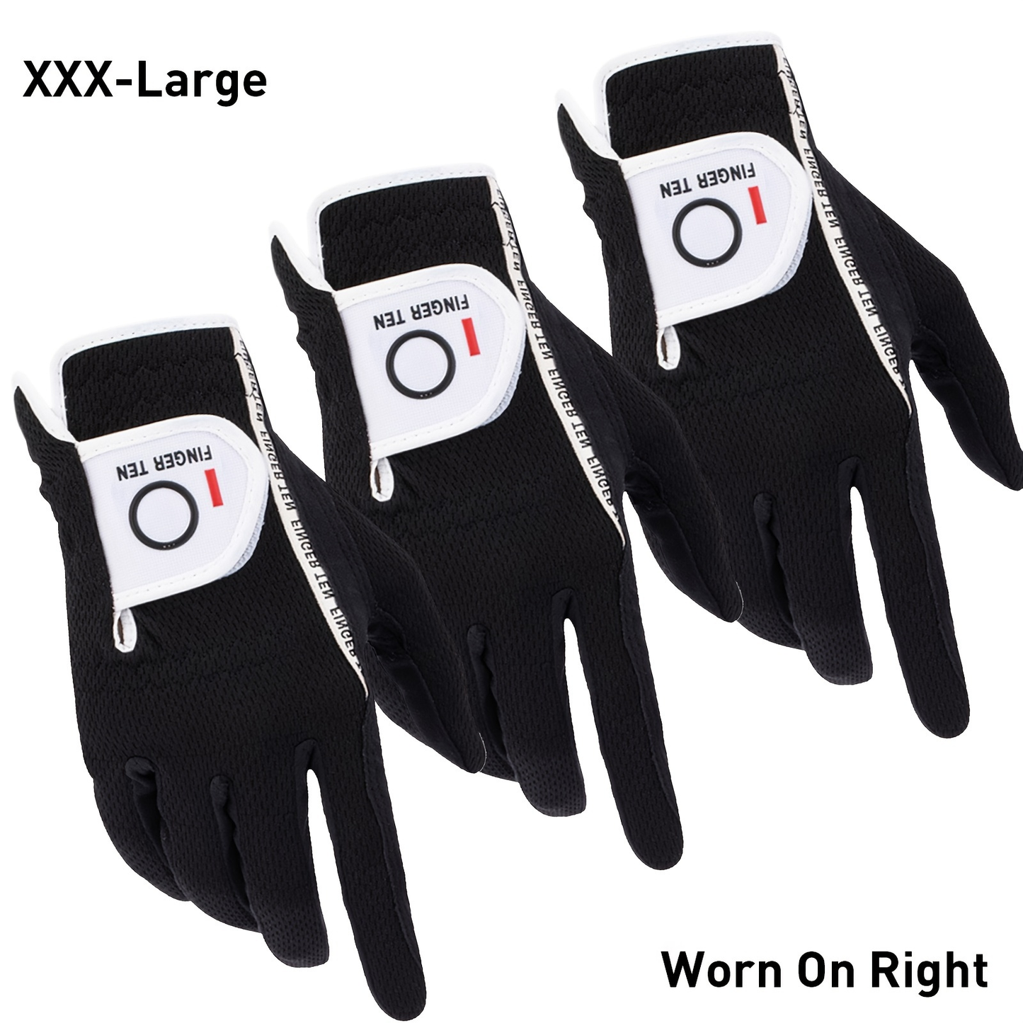 Wet Weather Golf Gloves Rain Grip 3-Pack for Men | Breathable Water-Resistant Golf Gloves for Left & Right Hand – Durable Comfortable Fit in Hot & Wet Conditions (Black, Gray, White | S–3XL)