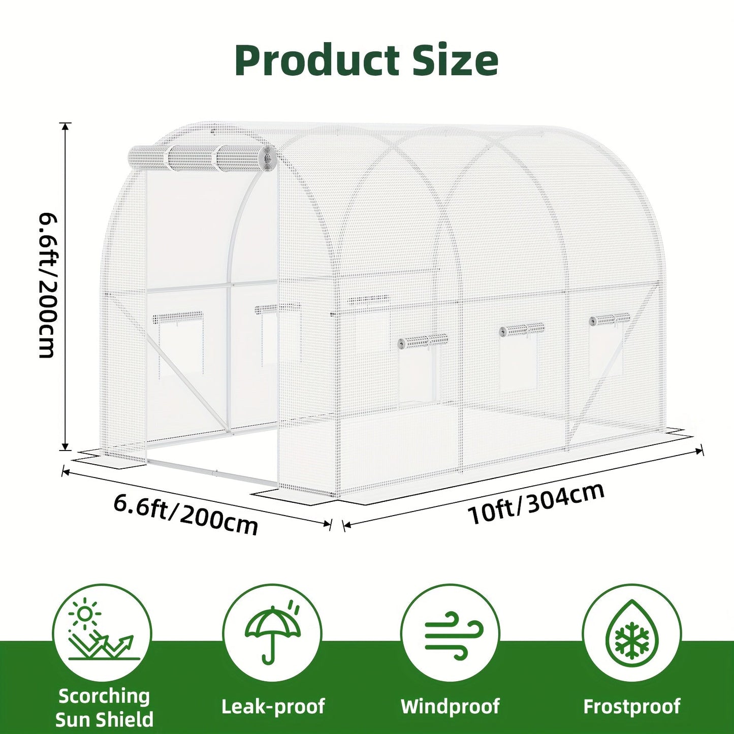 Three- or Four-Tier Portable Garden Greenhouse with Iron Frame and PE Cover in Six Configurations