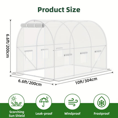 Three- or Four-Tier Portable Garden Greenhouse with Iron Frame and PE Cover in Six Configurations