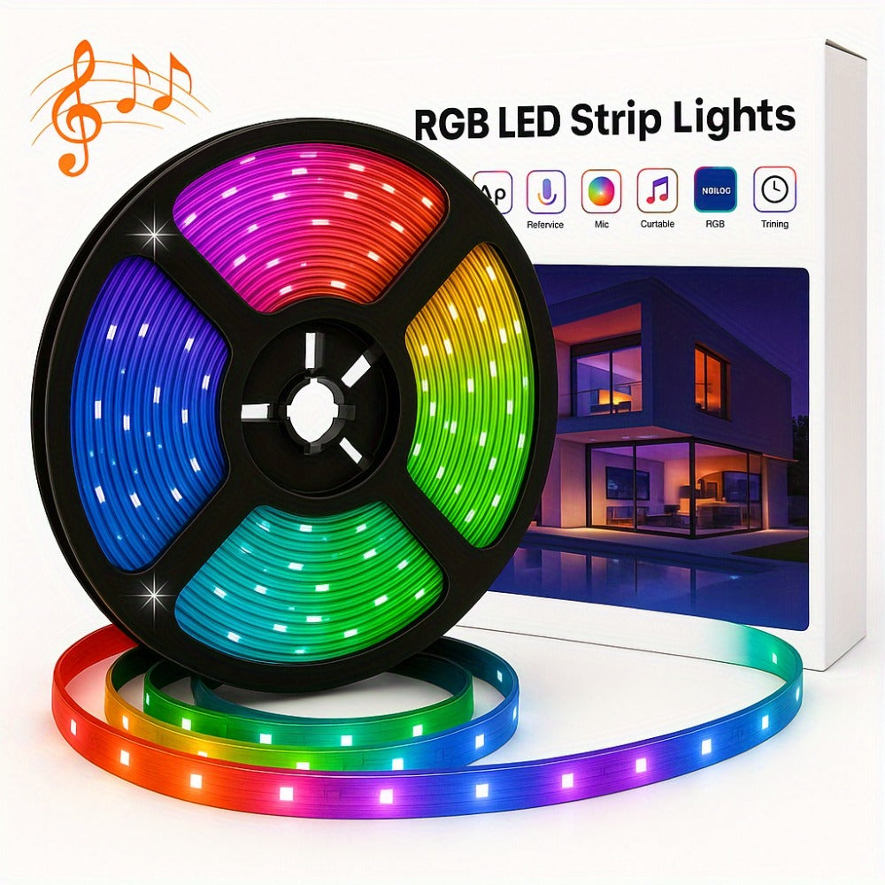 LED Strip Light SETONR RGB 100ft/30m with USB Power, App and 44-Key Remote, Music Sync and Timer Controls
