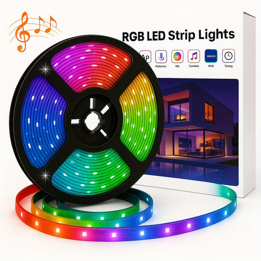 Smart LED Strip Lights for Bedroom 100FT RGB Color Changing – App & Remote Control Home Decor Light Strip for Room Party Thanksgiving Christmas Holiday Decoration & Gifts