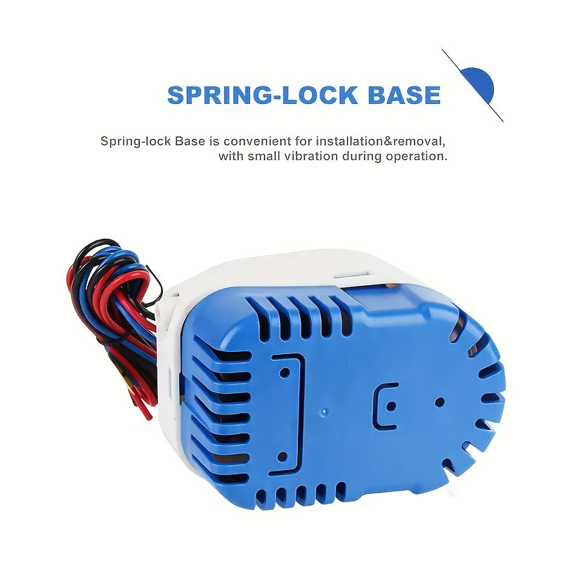 Submersible Bilge Pump 1100GPH 12V Water-Cooled Motor Dry Run Protection IP68 Marine Boat