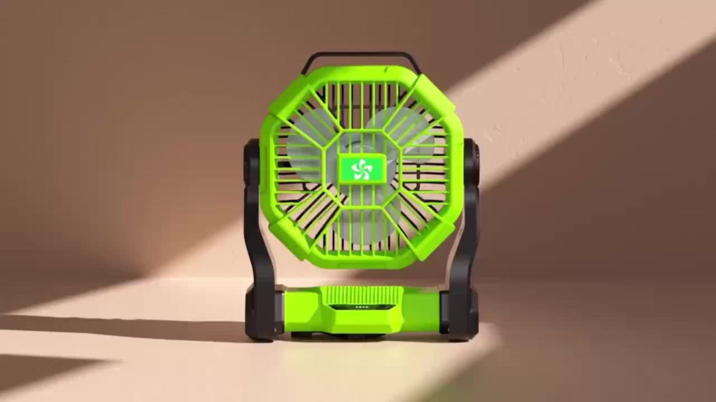 Portable Camping Fan with Hanging Hook, Three-Level Lantern and 12 Color or Style Options Pictured