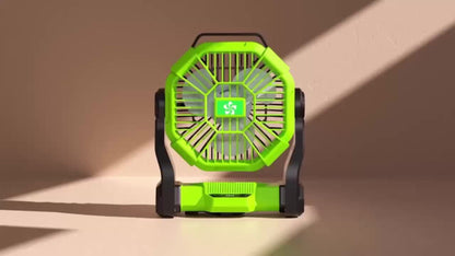Portable Camping Fan with Hanging Hook, Three-Level Lantern and 12 Color or Style Options Pictured
