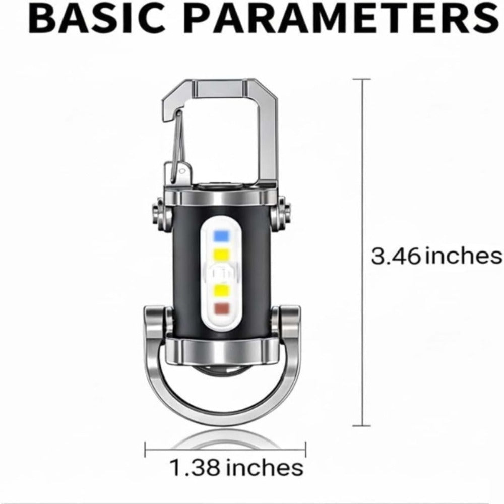 Flashlight 1200-Lumen Keychain 4-Pack with Seven Modes, USB-C Charging and Phone Power Output