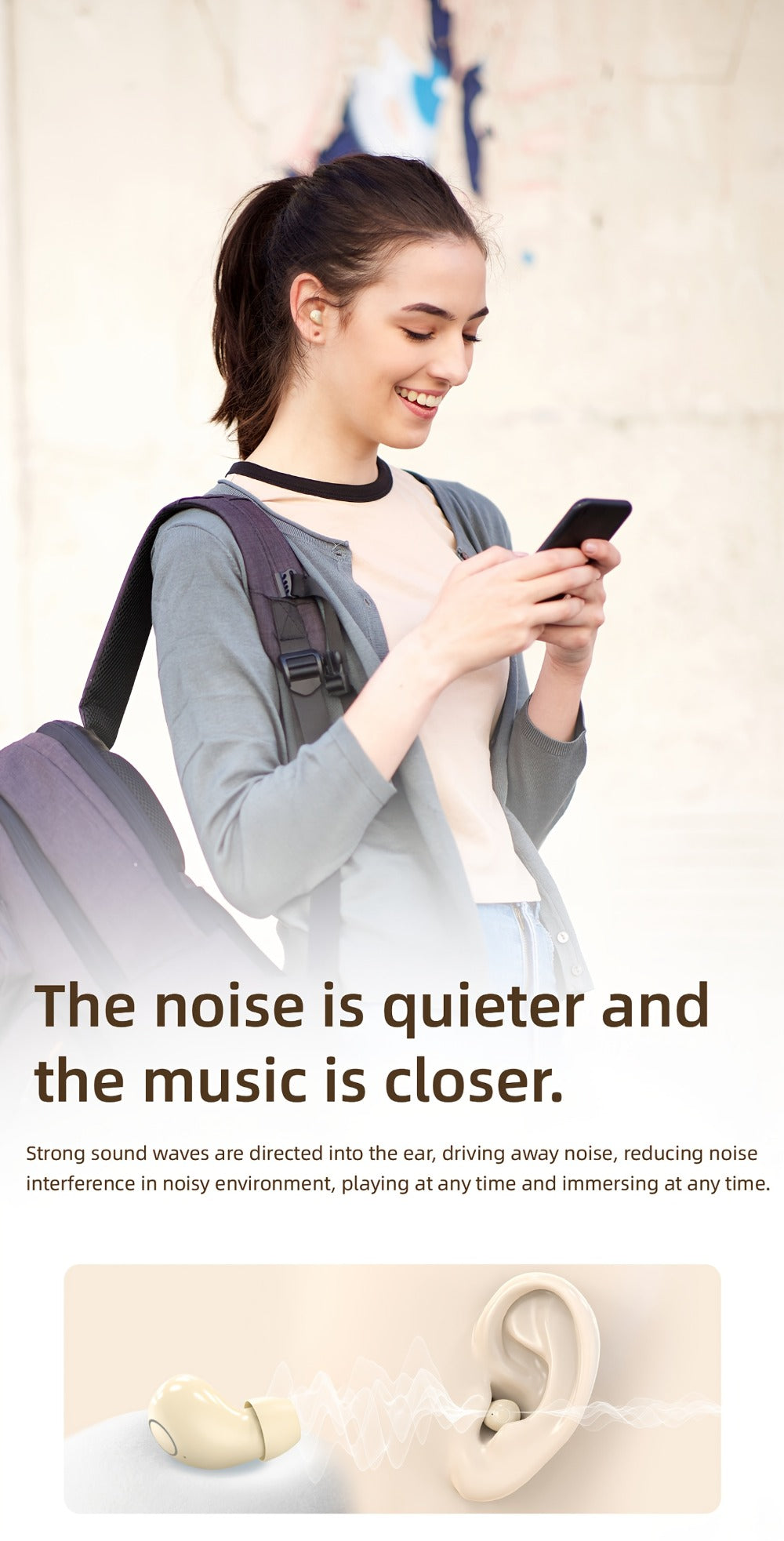 Wireless Earbuds MSHUKCOE 2-in-1 Mini Sleep Style with Noise Reduction and 6D HiFi Sound in Three Colors