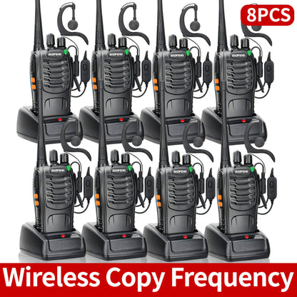Baofeng Long Range Walkie Talkies for Adults with Earpieces 16 Channel Rechargeable Two Way Radio VOX Flashlight for Camping Hiking Skiing Cruise Family Adventure Available in 1 2 4 6 8 10 Pack