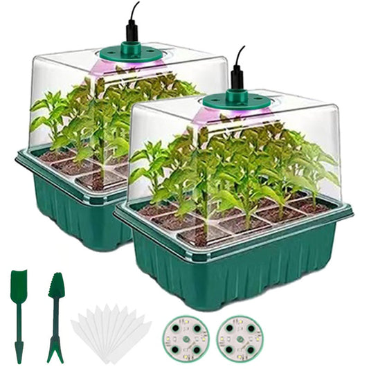 Seed Starter Kit with Grow Light LED | Indoor Mini Greenhouse Germination