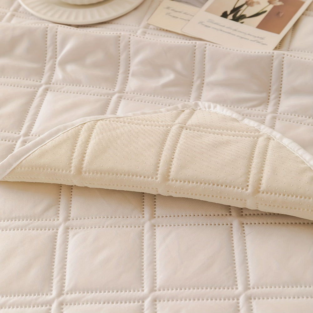 Sofa Cover Three-Piece Soundwave Embossed Set with Sofa Panel, Two Armrest Covers and Anti-Slip Mat