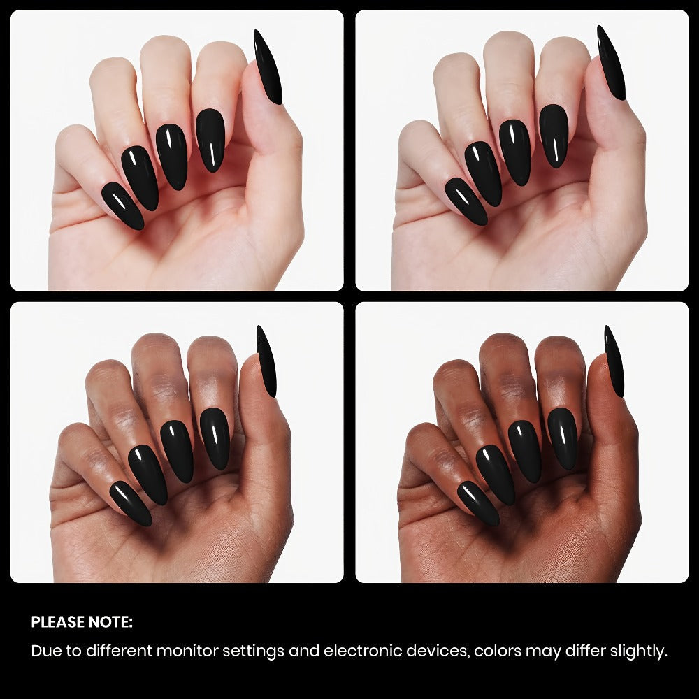 Deep Black Gel Nail Polish 16ml Soak Off LED UV - Semi-Permanent High-Shine Long Lasting Gel Enamel for Nail Art Stamping French Tips Chrome Base - Bold Solid Black Manicure for Women Salon Home