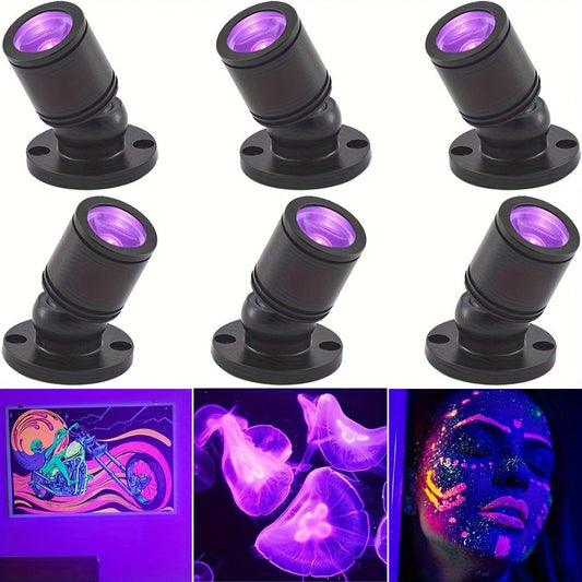 LED UV Blacklight USB Powered Mini Spotlight – Glow Party, Tapestry & UV Reactive Decoration with On/Off Switch