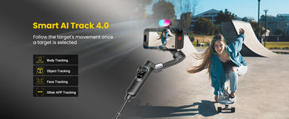 AOCHUAN Smart X Pro Combo 3-Axis Smartphone Gimbal Stabilizer | RGB Fill Light, Extension Rod, OLED Display & Wireless Charging for iPhone 15 14 13 Pro Max, YouTube Vlogging & Live Streaming