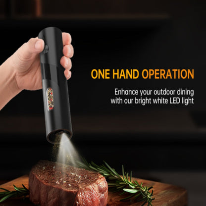 Electric Salt and Pepper Grinder Set with LED Light & Gravity Sensor – USB Rechargeable, Top-Fill, Large Capacity Automatic Spice Mill – 1 or 2 Pack Kitchen Gift Set