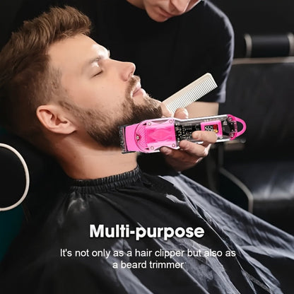 Transparent-Shell Hair Clipper with Digital Display, Six Single-Clipper Colors or Black Three-Piece Grooming Kit