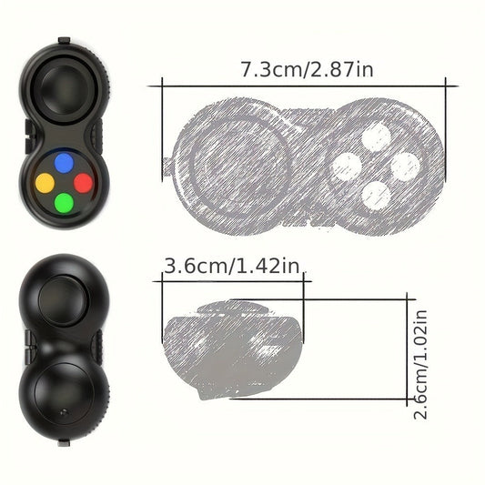 Fidget Pad Game Controller Design 8-in-1 Sensory Toy for Kids Adults – ADHD Anxiety Stress Relief Handheld Cube 7 Colors Variety Pack