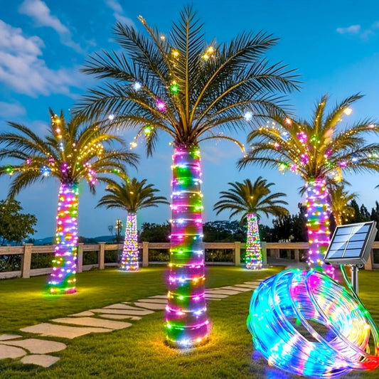 Solar Rope Lights Outdoor 33FT 100LED RGB – 8 Modes IP65 Waterproof String Lights for Garden, Patio, Party & Holiday Decor