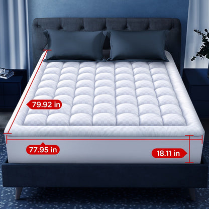 8-21 Inch Mattress Pad with Washable Cover for Bedroom Comfort and Support detail image - detail view 3