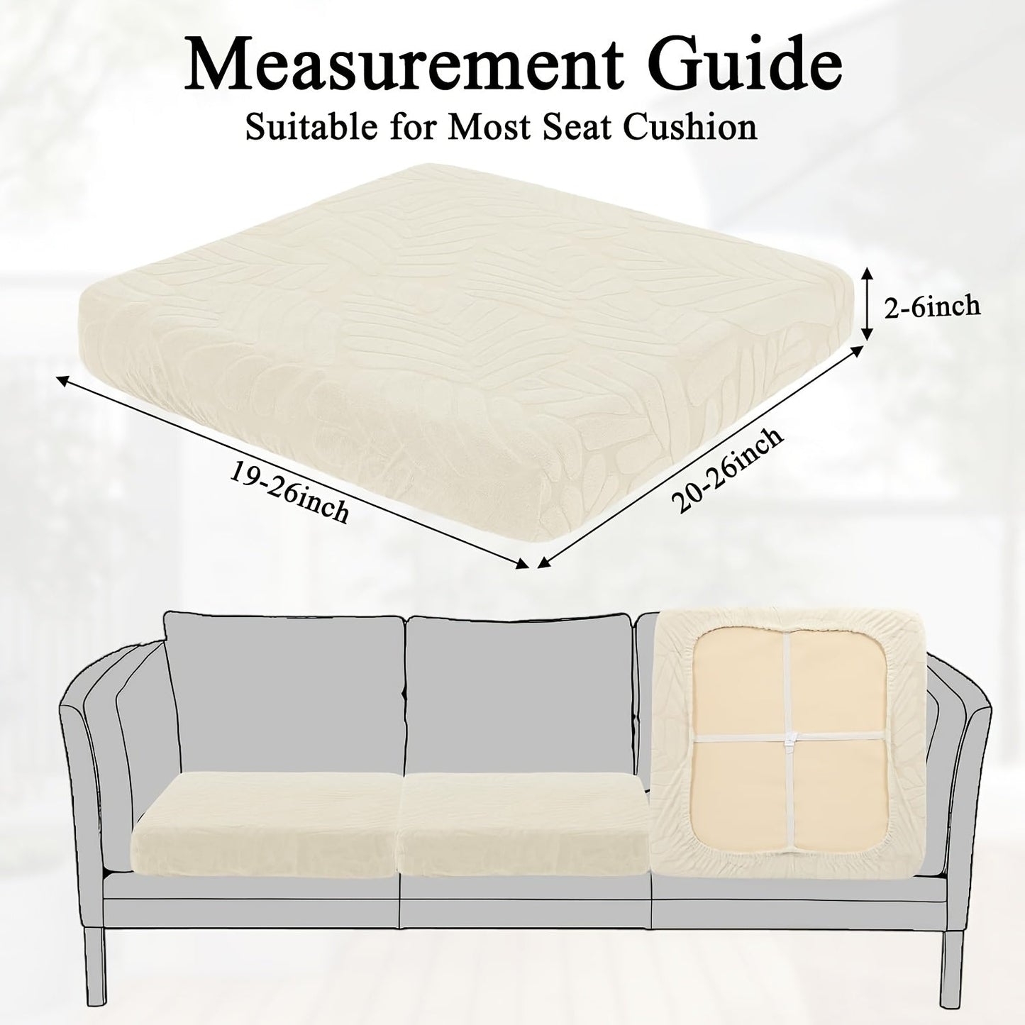 Outdoor Cushion Cover shown in the Beige, 1 sofa cover + 3 seat cushions option