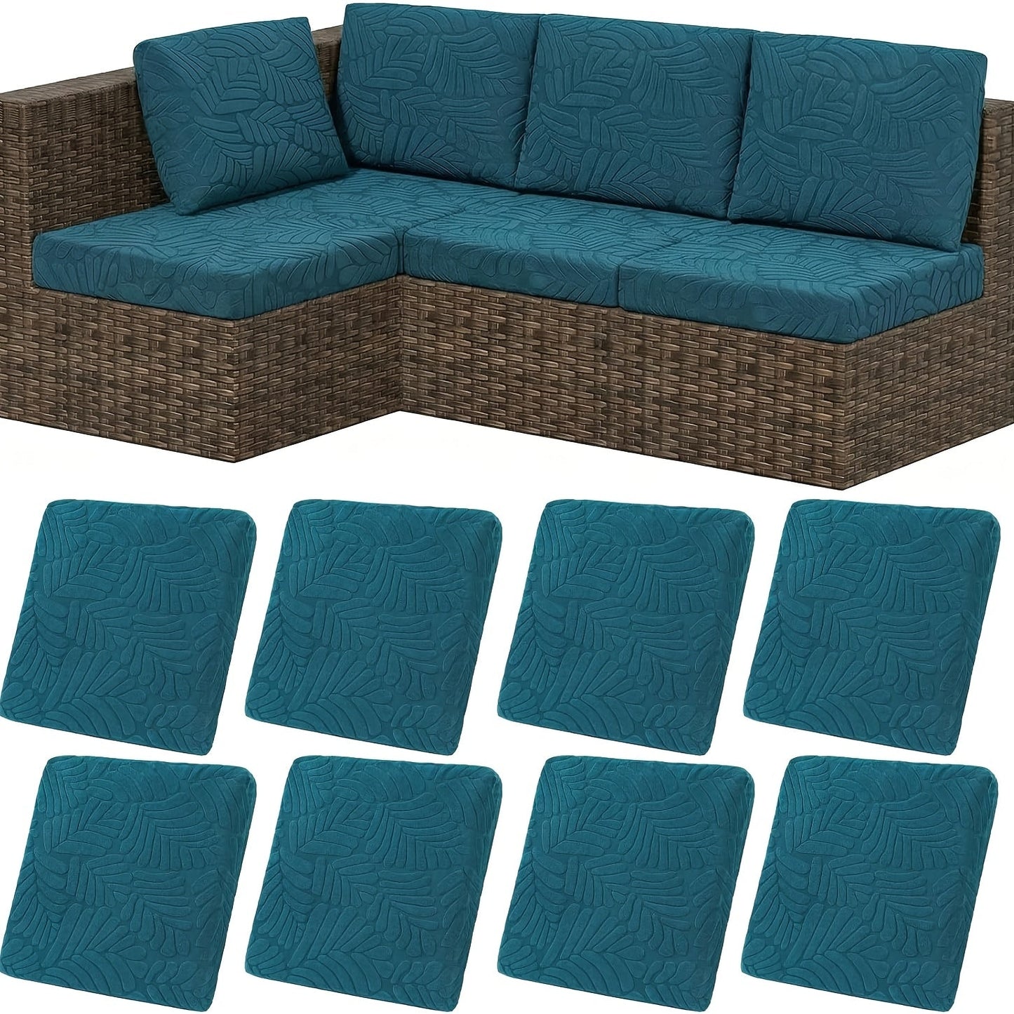 Outdoor Cushion Cover shown in the Dark Blue, 8PCS option