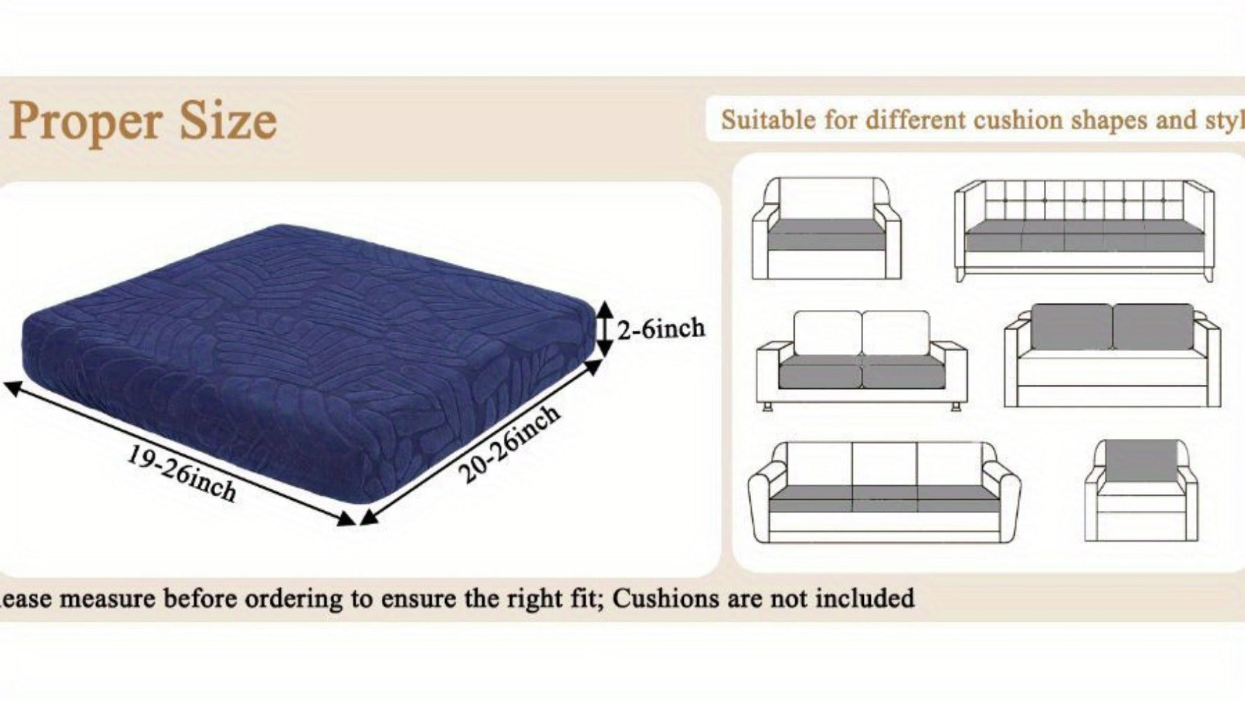 8-Piece Set Outdoor Cushion Cover with Waterproof Protection and Washable Cover for Patio detail image - detail view 30