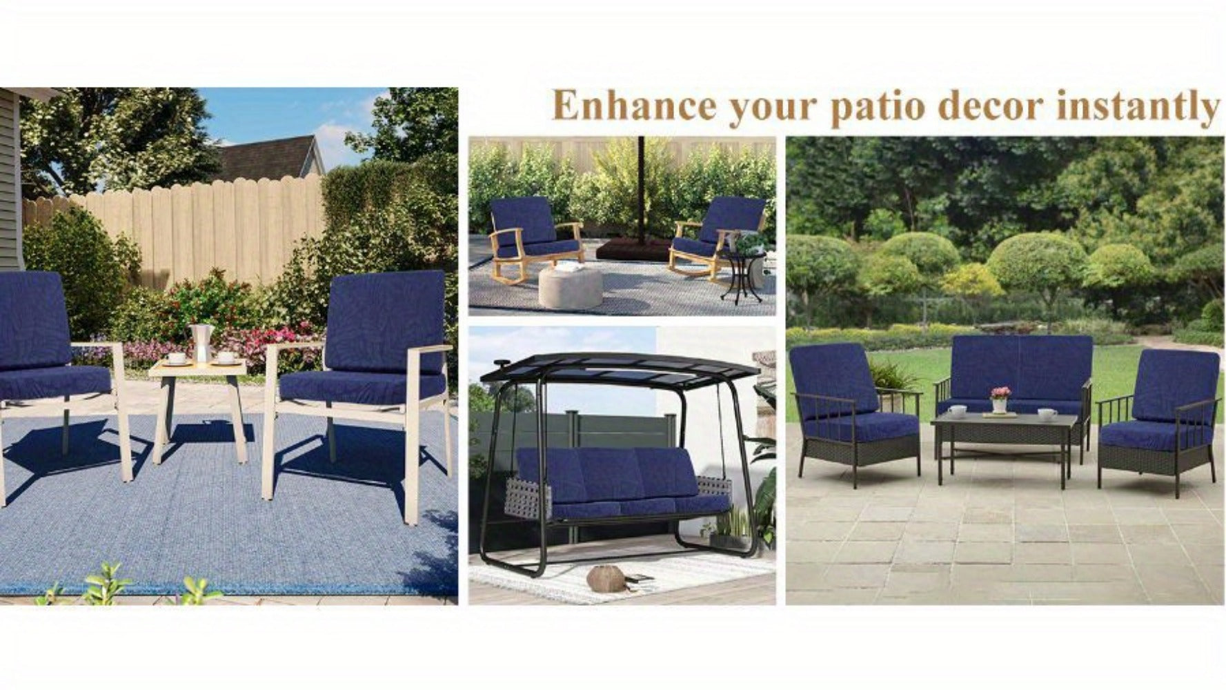 8-Piece Set Outdoor Cushion Cover with Waterproof Protection and Washable Cover for Patio detail image - detail view 33