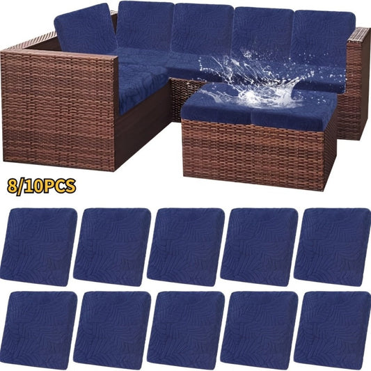 Outdoor Cushion Cover, Waterproof Stretch Outdoor Cushion Covers Set of 8 & 10 for Patio shown in the main product view