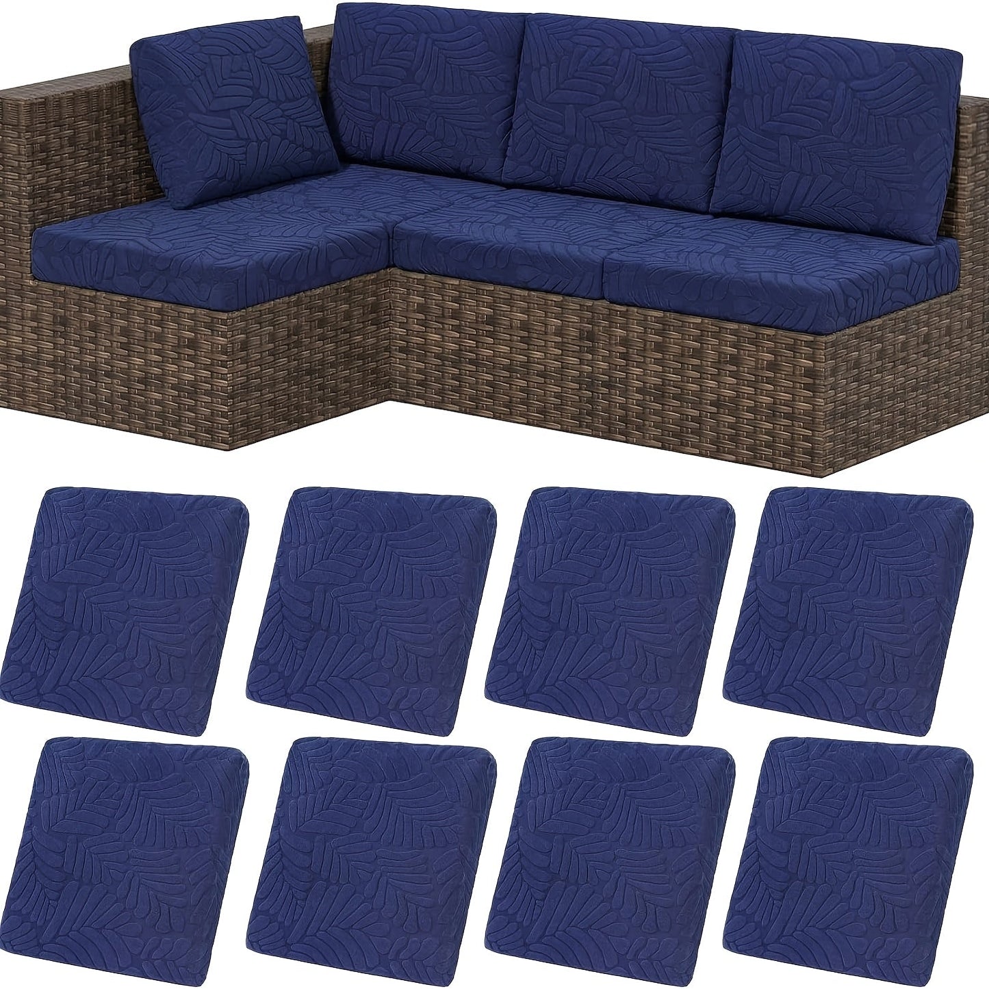 Outdoor Cushion Cover shown in the Navy Blue, 8PCS option
