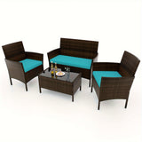 4PCS Mix Brown+Turquoise