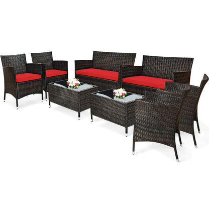 8-Piece Wicker Outdoor Patio Furniture Set with Two Chairs Included detail image - detail view 11
