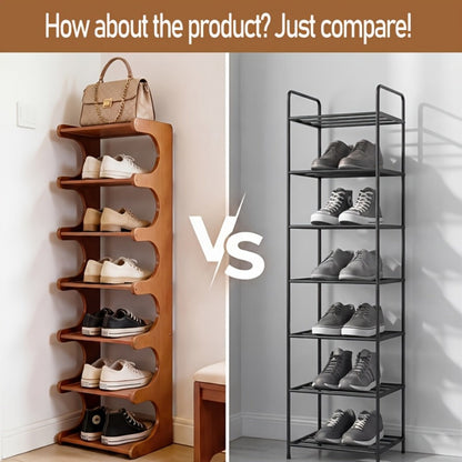 8-Tier Freestanding Shoe Rack with Tool-Free Assembly, Closet Shoe Shelf detail image - detail view 10