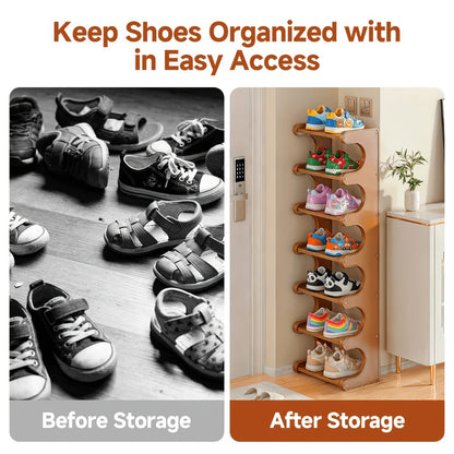 8-Tier Freestanding Shoe Rack with Tool-Free Assembly, Closet Shoe Shelf detail image - detail view 11