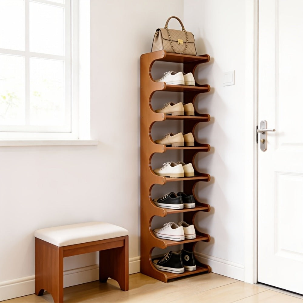 8-Tier Freestanding Shoe Rack with Tool-Free Assembly, Closet Shoe Shelf detail image