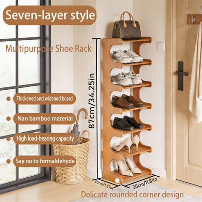 8-Tier Freestanding Shoe Rack with Tool-Free Assembly, Closet Shoe Shelf detail image - detail view 6