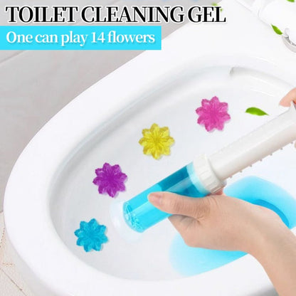 Flower Gel Toilet Stamp Cleaner with Dispenser in Six Scent Labels and 4- or 8-Piece Checkout Packs