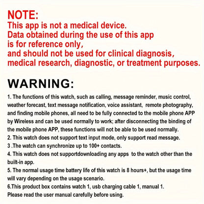 Smartwatch 1.5 Inch Full Touch with Remote Photo Capture, Calling, Music and Sport Modes in Four Colors