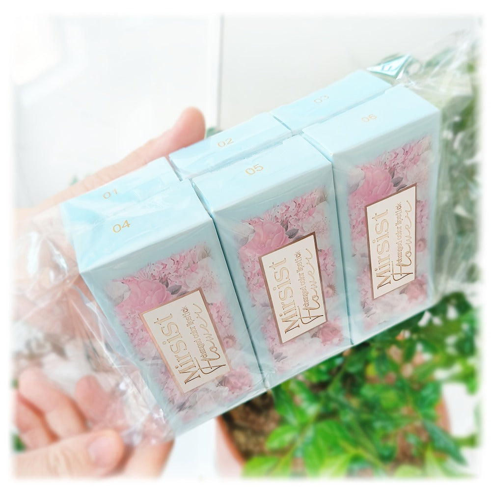 Flower Shaped pH Lip Balm Set 6pcs Individually Wrapped — Color Changing Transparent to Pink Tint, 6 Flavors Deep Moisturizing, Cute Floral Design Beauty Gift for Women Girls & Teens