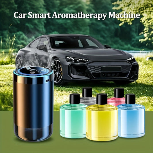4-in-1 Car Air Freshener Diffuser with Starry Sky Projection – Aromatherapy Humidifier Dynamic Ambient Light, USB Powered, Hilton Cologne Ocean Scents, Fits All Cars | 1 or 3 Bottle Bundle