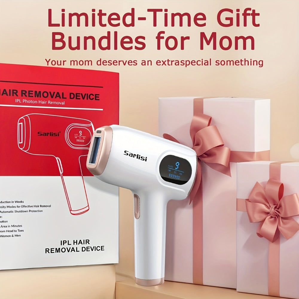 Sarisili AI01 IPL Hair Removal Device with Nine Intensity Levels, Manual and Auto Flash Modes and Display