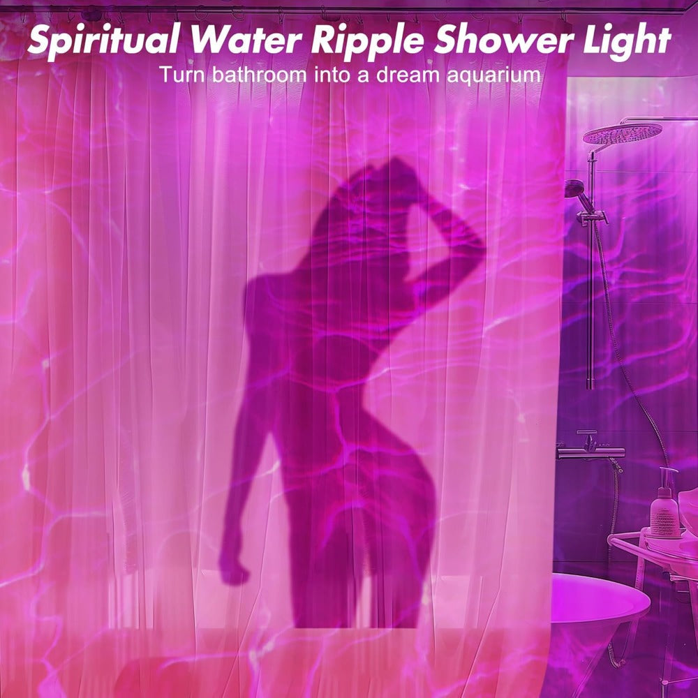 RGB Night Light Rechargeable 16-Color Ocean Wave Projection Lamp - Rotating Flame Water Ripple Remote Dimming for Bedroom Bar Restaurant Display Cabinet Decor