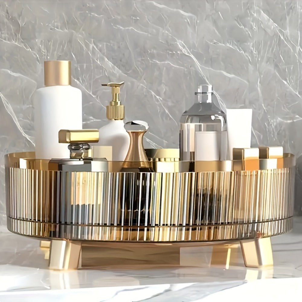 360° Rotating Makeup Organizer Large Capacity Spinning Cosmetic Storage Tower for Vanity Bathroom Kitchen Countertop Perfume Lipstick Skincare Holder