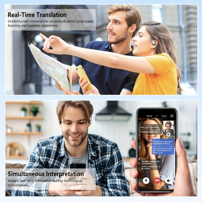 Triple Mode AI Translation Earphones 156 Languages & Accents Real-Time Wireless – 2026 Upgraded Travel Business Study Translator Device Compatible with iOS Android