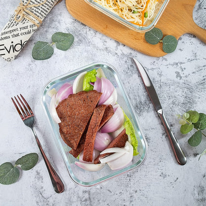 Food Storage Containers Ten-Piece Borosilicate Glass Set with Snap-Lock Lids in Pink, Black or Green