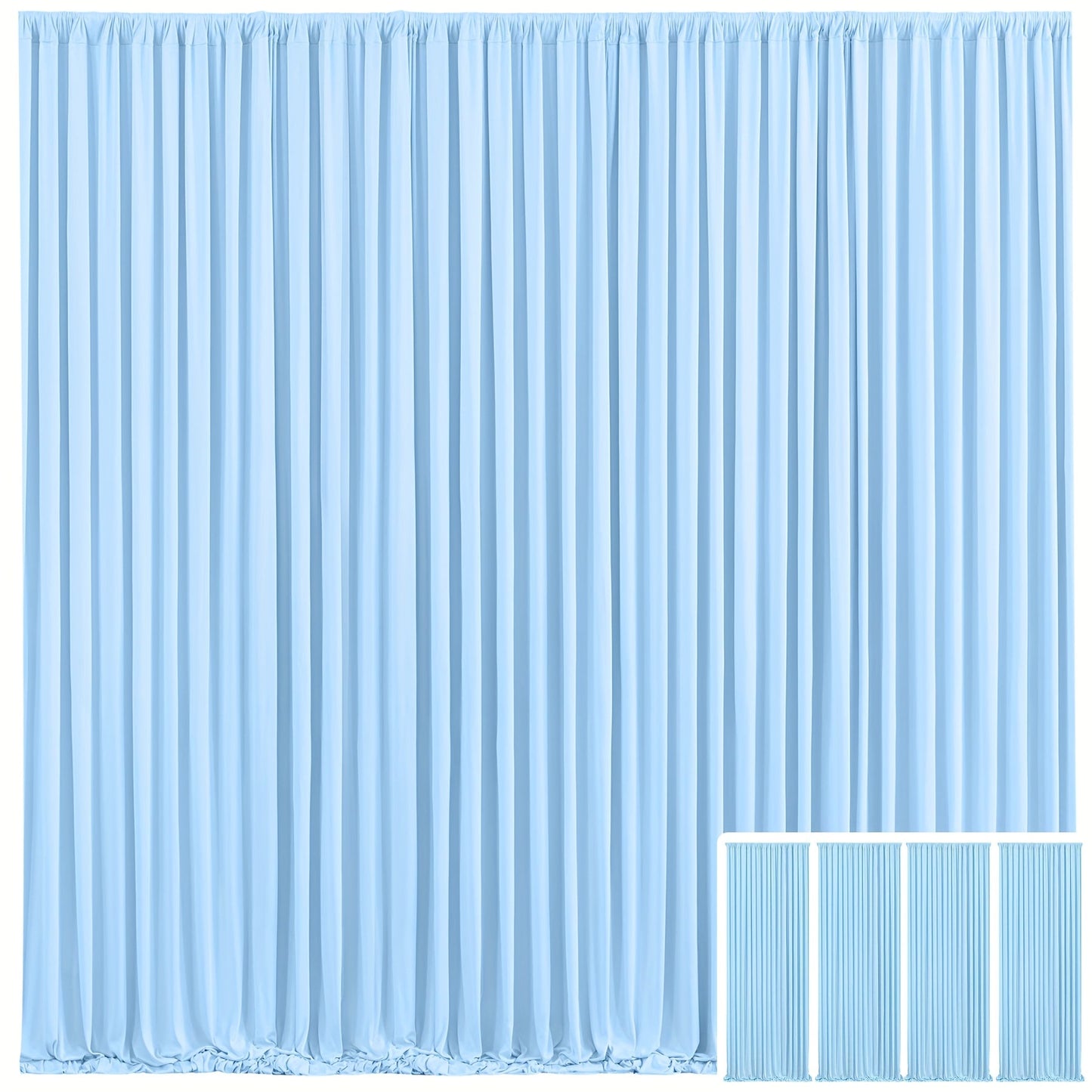 Backdrop Curtains 4 Pack 59x118 Inch – Wrinkle-Resistant Non-Transparent Party Decoration Fabric with Pole Pocket, Machine Washable & Reusable for Wedding, Birthday, Christening, Graduation & Holiday Events