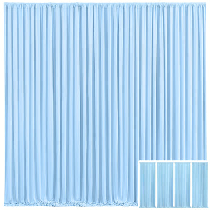 Backdrop Curtains 4 Pack 59x118 Inch – Wrinkle-Resistant Non-Transparent Party Decoration Fabric with Pole Pocket, Machine Washable & Reusable for Wedding, Birthday, Christening, Graduation & Holiday Events